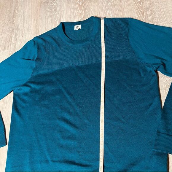 Kin by John Lewis Relaxed Fit Sweater Teal Ocean Blue Merino Wool Blend XL NEW - Picture 4 of 9